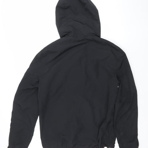 H&M Men's Black Hooded Windbreaker Jacket Size S Lightweight Full Zip