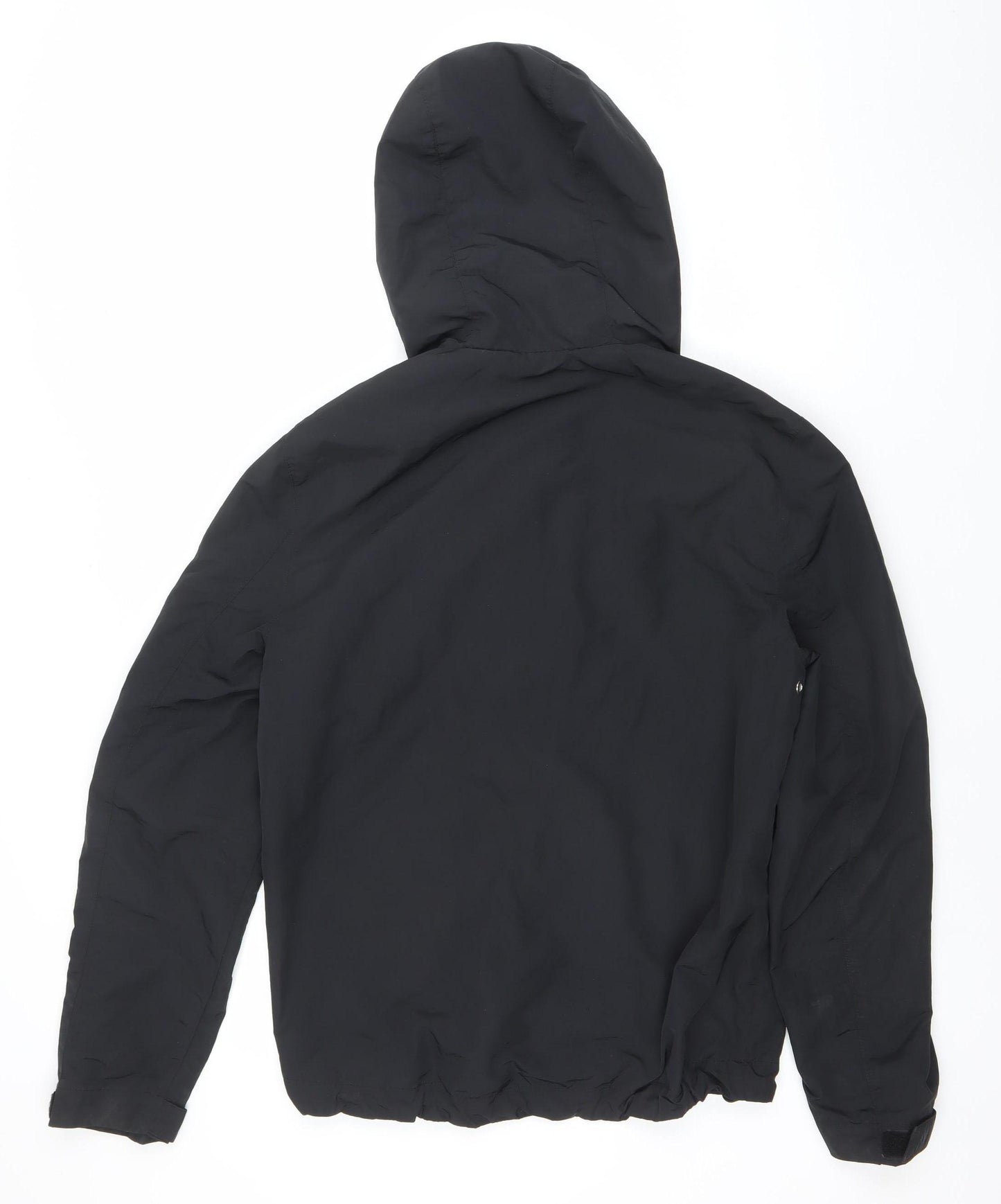H&M Men's Black Hooded Windbreaker Jacket Size S Lightweight Full Zip