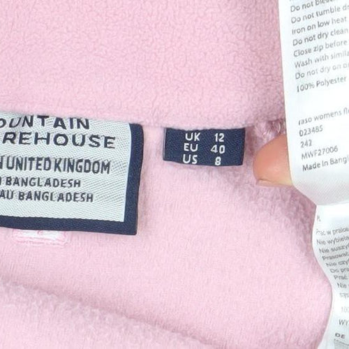 Mountain Warehouse Women's Pink Fleece Full Zip Jacket Size 12