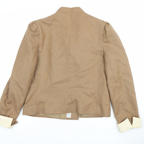 Our Premier Collection Women's Beige Wool Double-Breasted Blazer Size 14