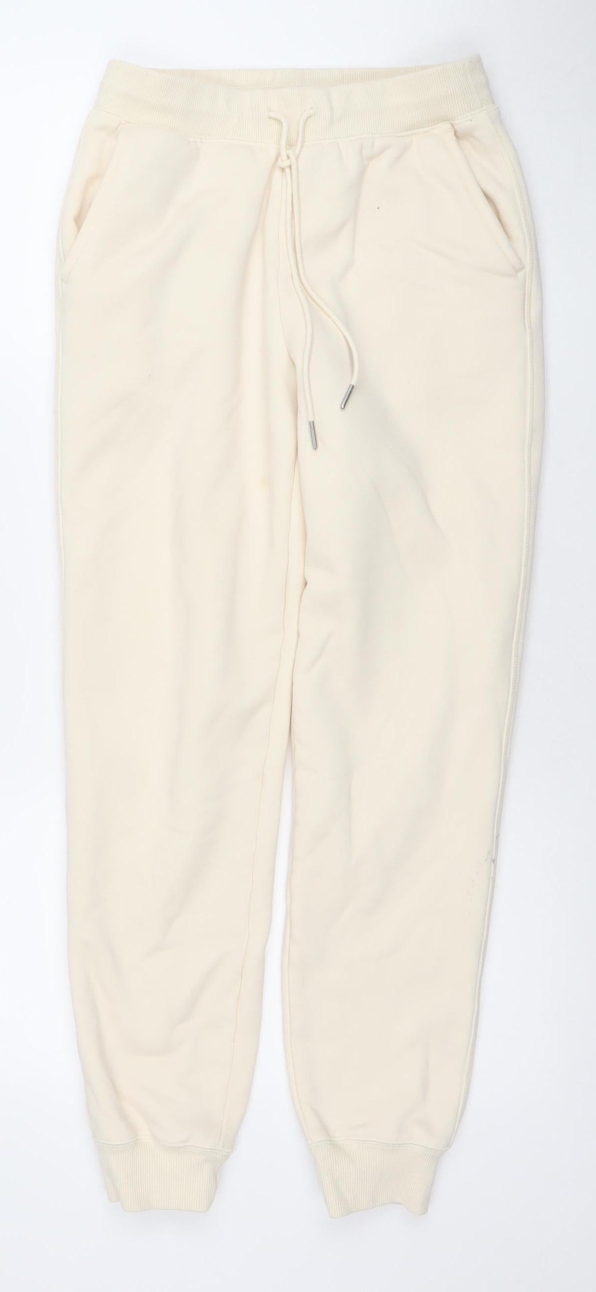 Uniqlo Women Ivory HEATTECH Joggers S Fleece Lined Thermal Trousers
