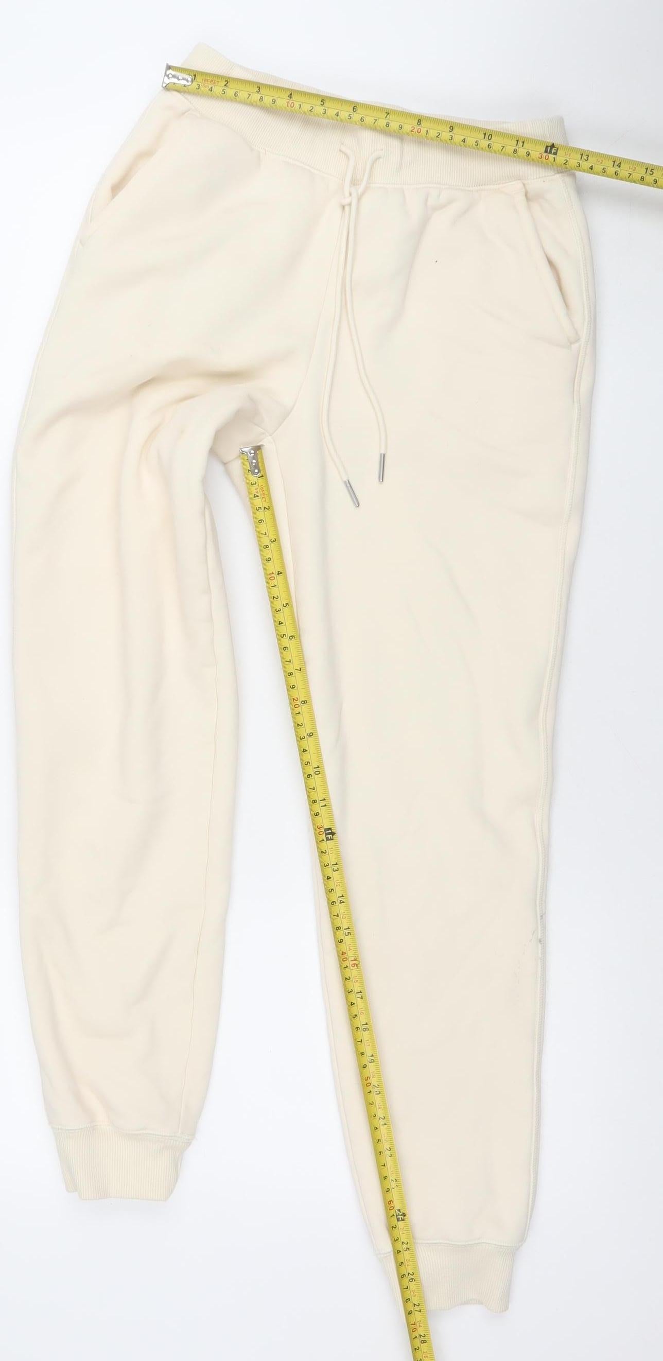 Uniqlo Women Ivory HEATTECH Joggers S Fleece Lined Thermal Trousers