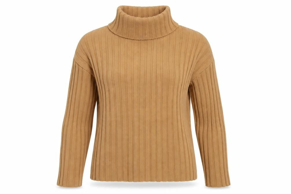 Primark Women’s Beige Roll Neck Ribbed Knit Jumper XS