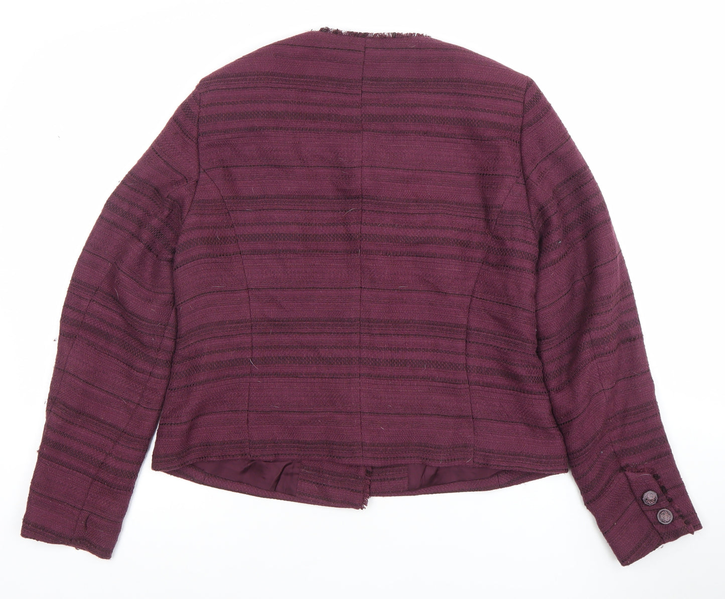 Bianca Women’s Purple Striped Lined Single-Breasted Blazer Size 14