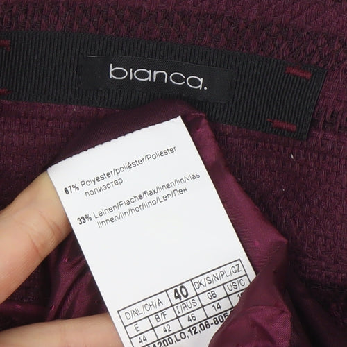 Bianca Women’s Purple Striped Lined Single-Breasted Blazer Size 14