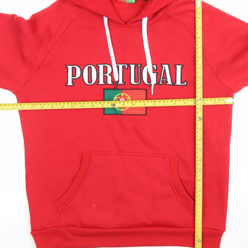 Força Portugal Men's Red Pullover Hoodie L Football Graphic