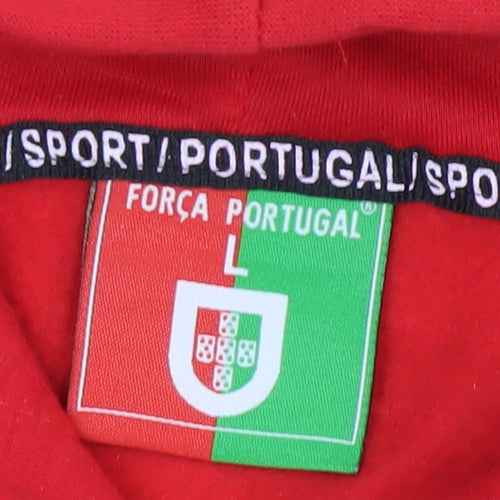 Força Portugal Men's Red Pullover Hoodie L Football Graphic