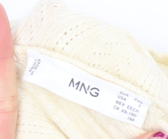 MNG Women Beige Long Sleeve Knit Maxi Dress Size 4
