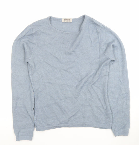Alpaka Studio Women Light Blue L Jumper 100% Baby Alpaca Knit