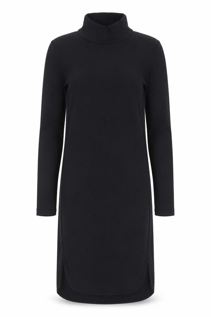 H&M Women Black Roll Neck Bodycon Knit Dress Size 8