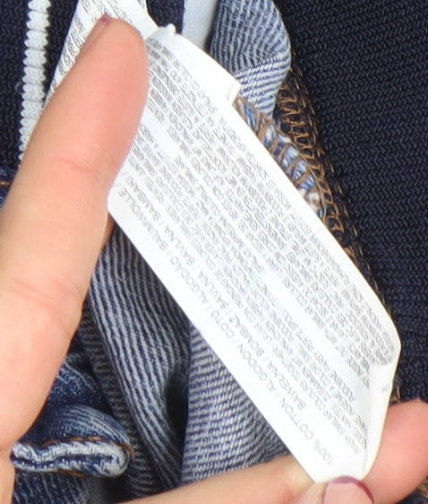 Primark Boys Blue Denim Varsity Hooded Jacket 13-14 Years