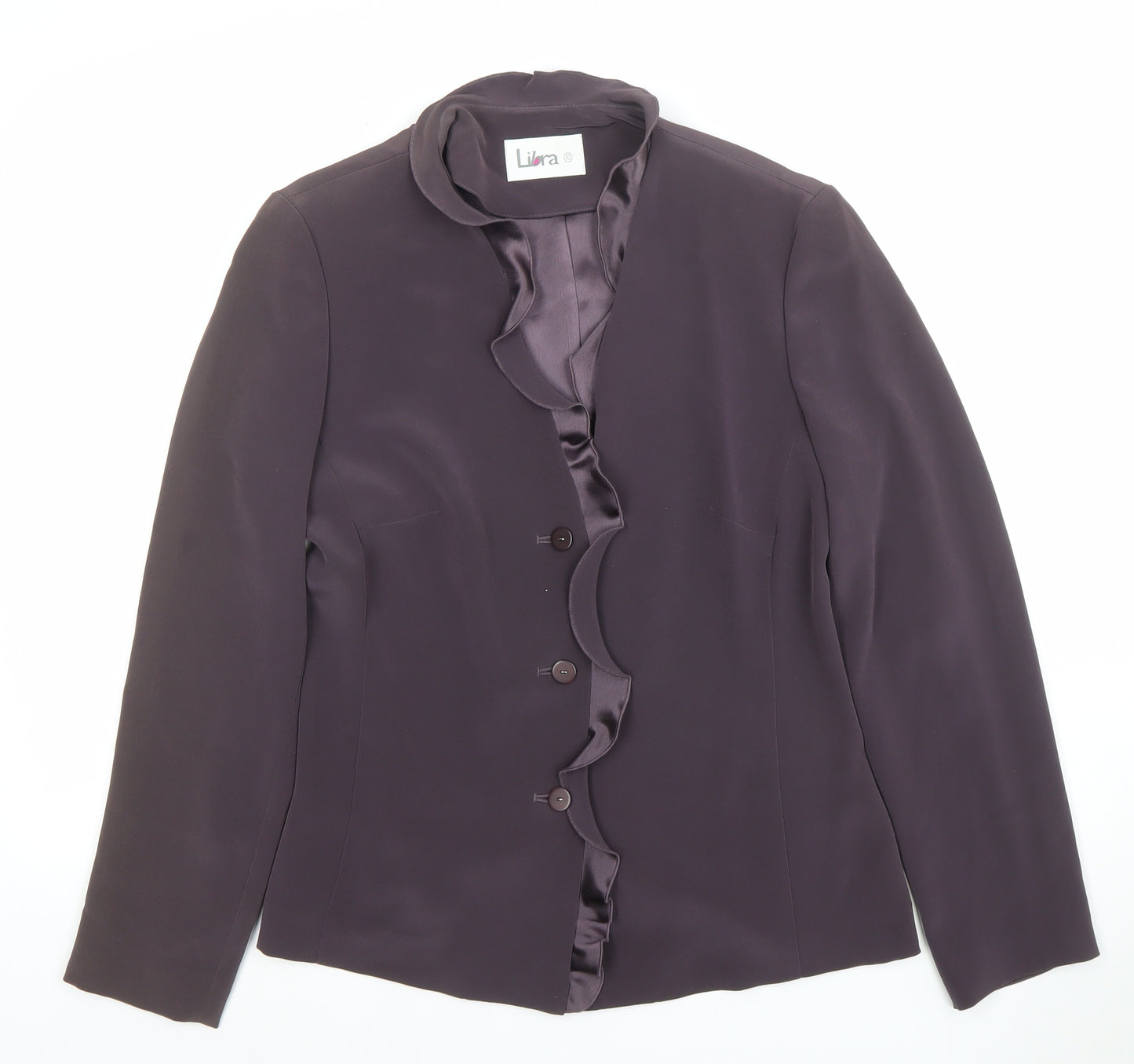 Libra Women's Brown Shawl Collar Suit Jacket Size 10