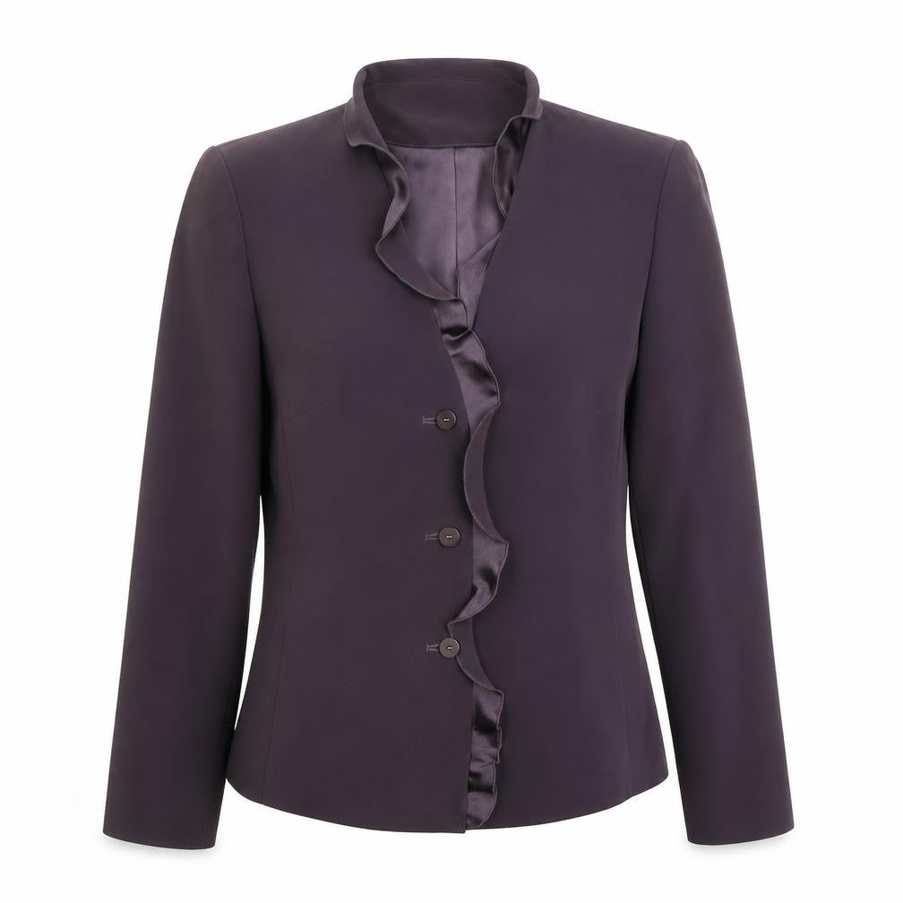 Front view of Libra Women's Brown Shawl Collar Suit Jacket, size 10