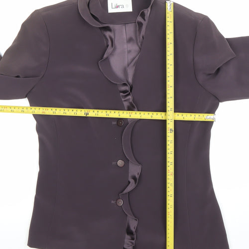 Libra Women's Brown Shawl Collar Suit Jacket Size 10