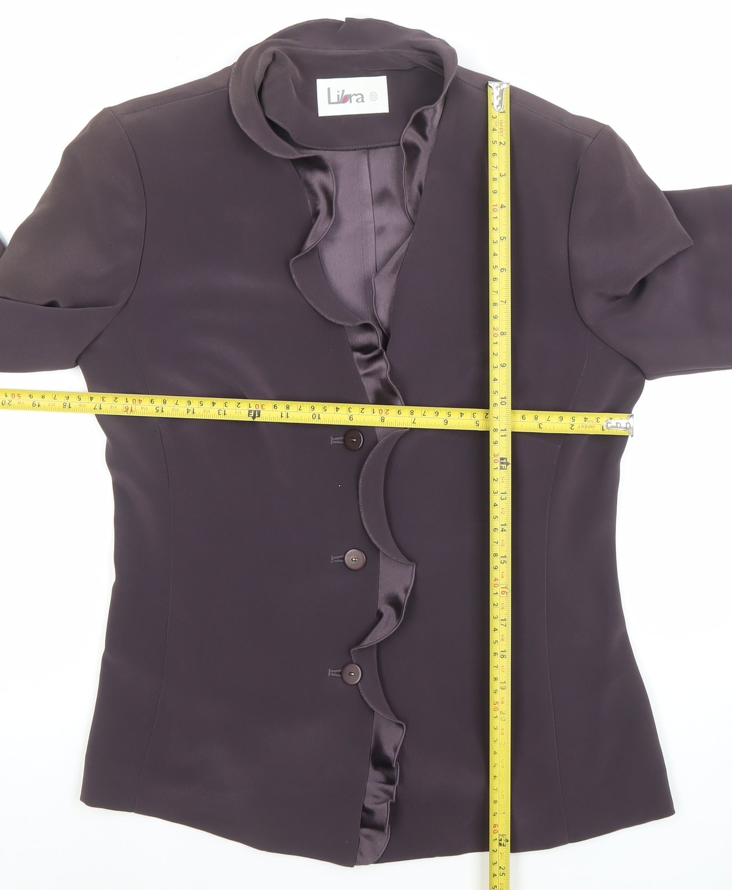 Libra Women's Brown Shawl Collar Suit Jacket Size 10