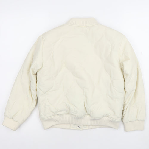TU Girls Ivory Quilted Bomber Jacket 9-10 Years Lined Polyester Winter Coat