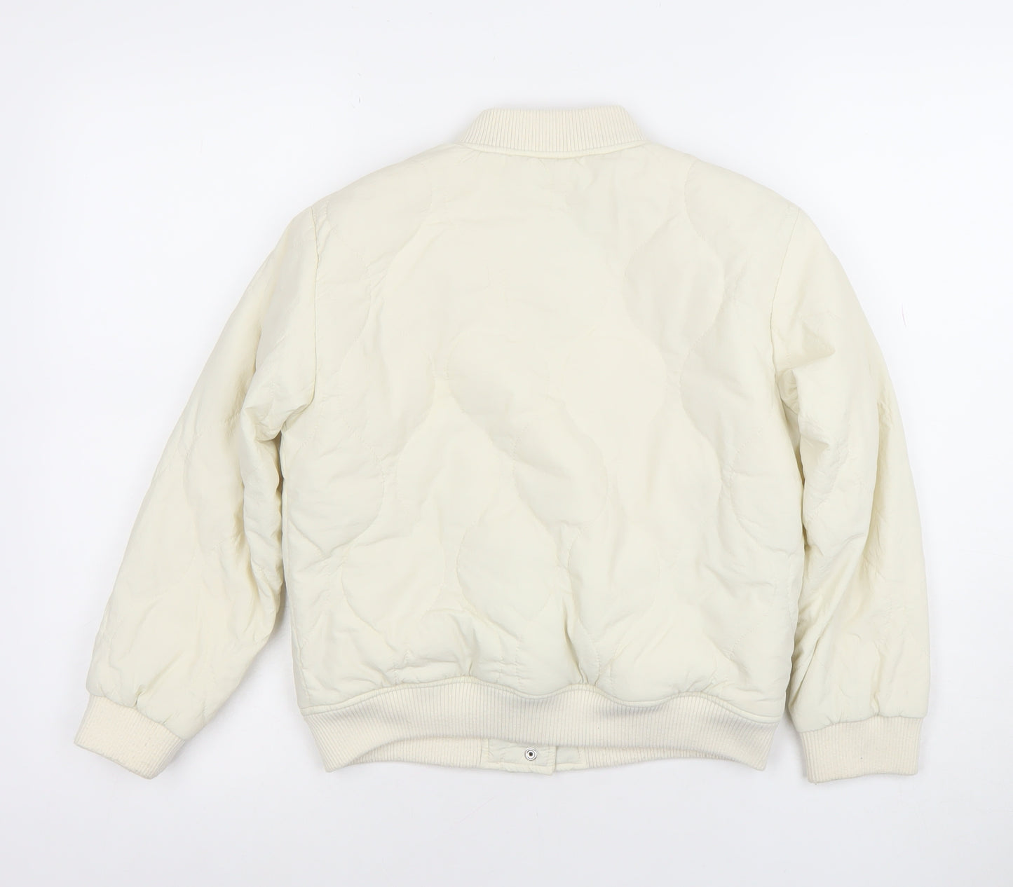 TU Girls Ivory Quilted Bomber Jacket 9-10 Years Lined Polyester Winter Coat