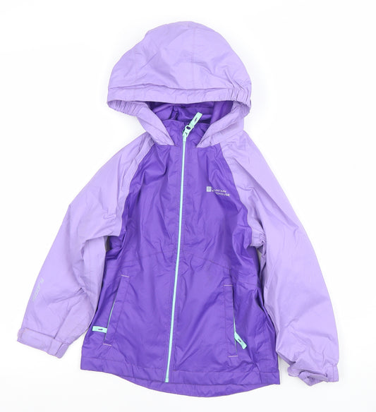 Mountain Warehouse Girls Purple Waterproof Rain Coat Jacket 5-6 Years