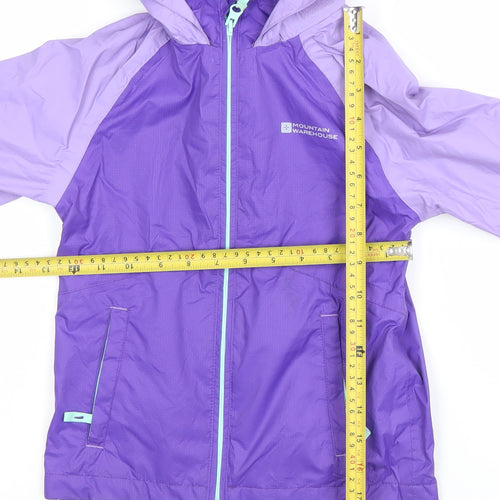 Mountain Warehouse Girls Purple Waterproof Rain Coat Jacket 5-6 Years