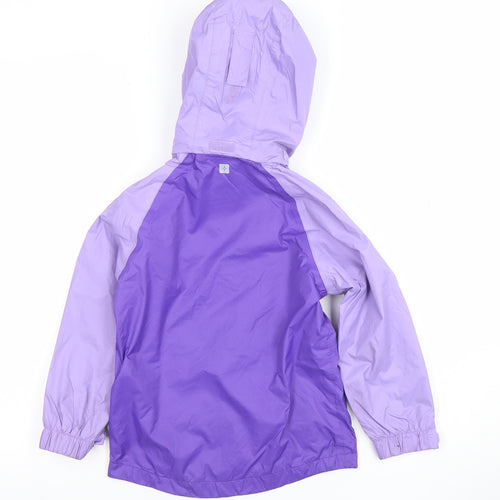Mountain Warehouse Girls Purple Waterproof Rain Coat Jacket 5-6 Years