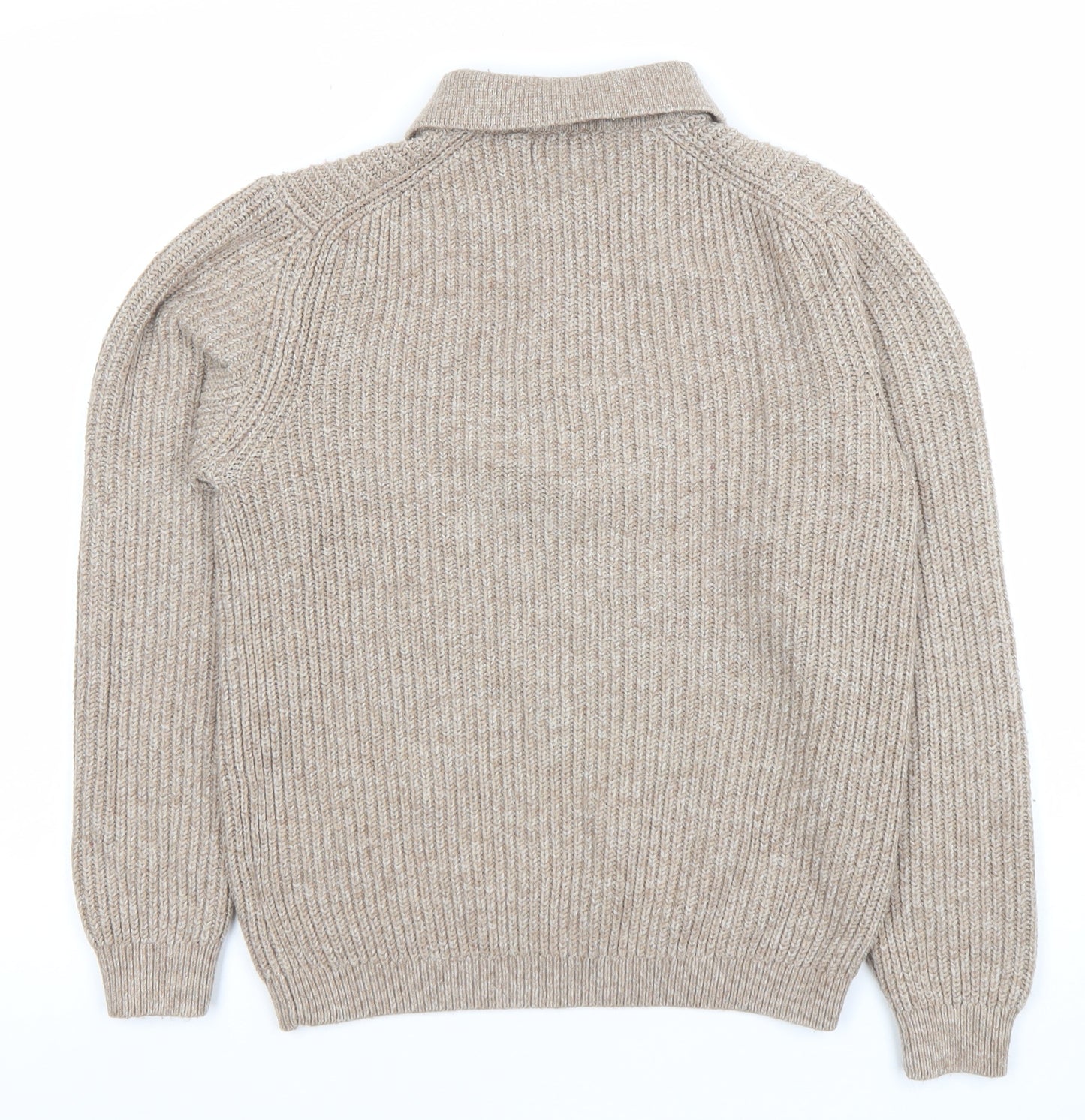 Next Boys Beige 11 Years Ribbed 1/2 Zip Collared Jumper Acrylic Blend