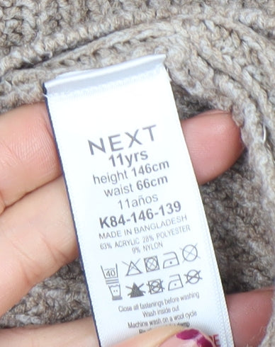 Next Boys Beige 11 Years Ribbed 1/2 Zip Collared Jumper Acrylic Blend