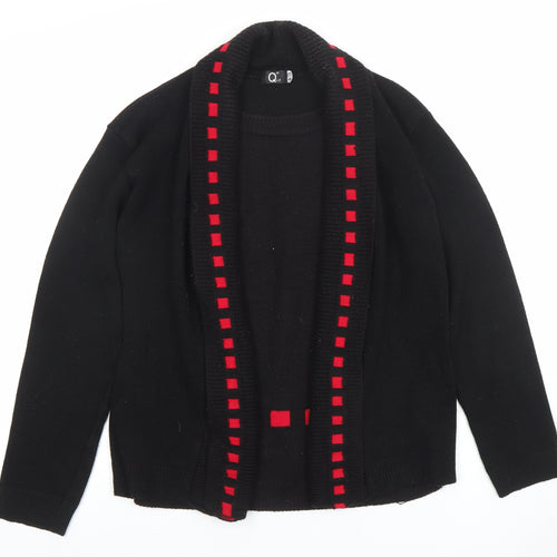 Q7 Women's Black Cardigan S Long Sleeve Knit Open Front