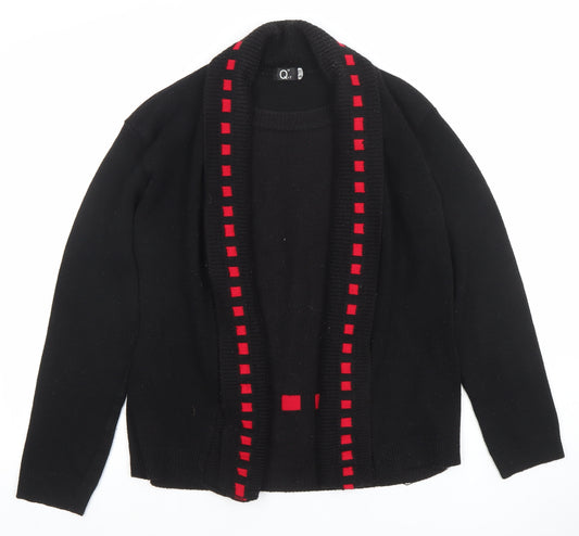 Q7 Women's Black Cardigan S Long Sleeve Knit Open Front
