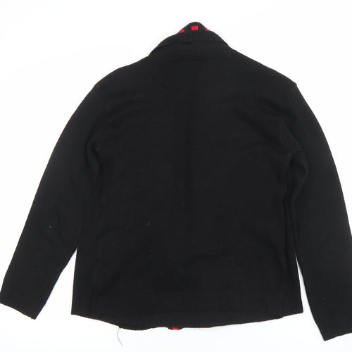 Q7 Women's Black Cardigan S Long Sleeve Knit Open Front