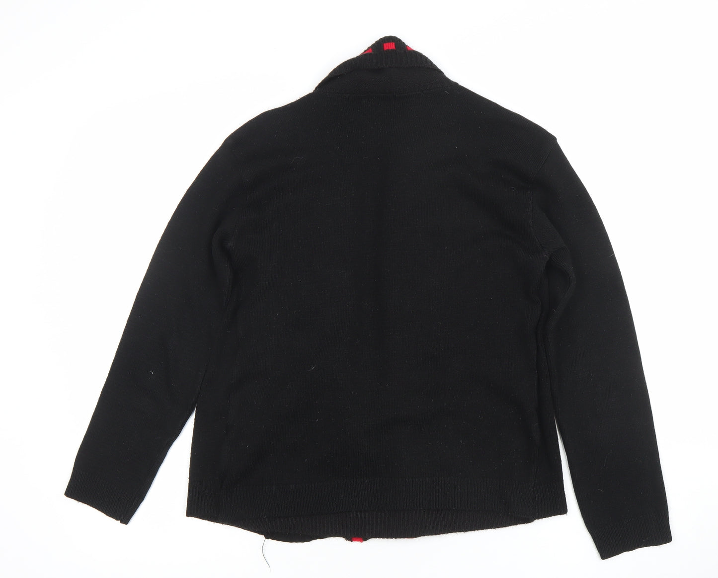 Q7 Women's Black Cardigan S Long Sleeve Knit Open Front