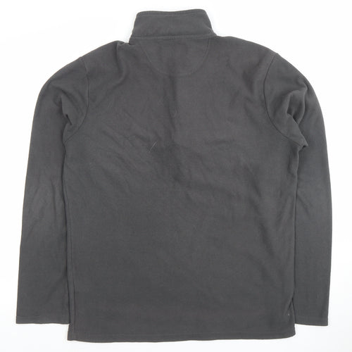 Peter Storm Mens Black Fleece 1/4 Zip Pullover Sweatshirt M