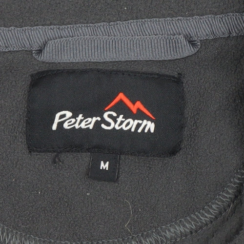 Peter Storm Mens Black Fleece 1/4 Zip Pullover Sweatshirt M