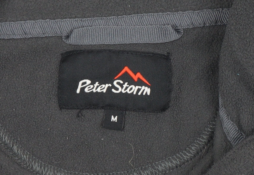 Peter Storm Mens Black Fleece 1/4 Zip Pullover Sweatshirt M