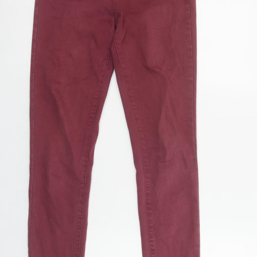 Toxik3 Womens Red Skinny Stretch Jeans Size 12 Slim Fit Denim