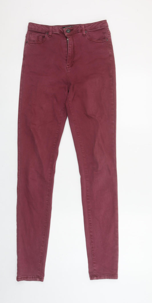 Toxik3 Womens Red Skinny Stretch Jeans Size 12 Slim Fit Denim