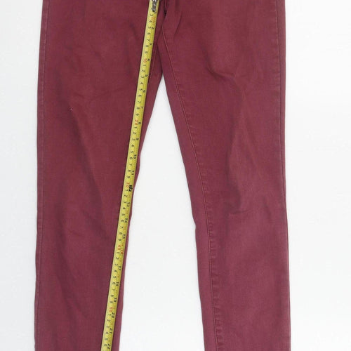 Toxik3 Womens Red Skinny Stretch Jeans Size 12 Slim Fit Denim