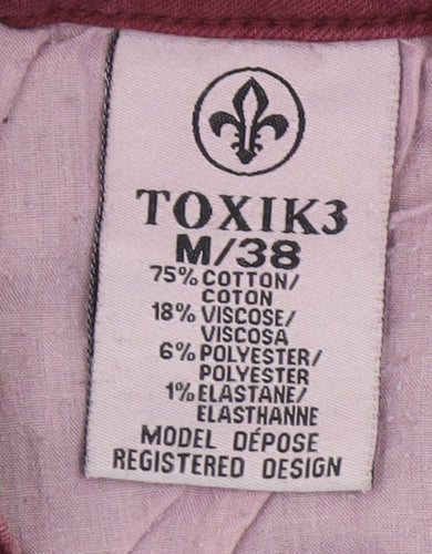 Toxik3 Womens Red Skinny Stretch Jeans Size 12 Slim Fit Denim