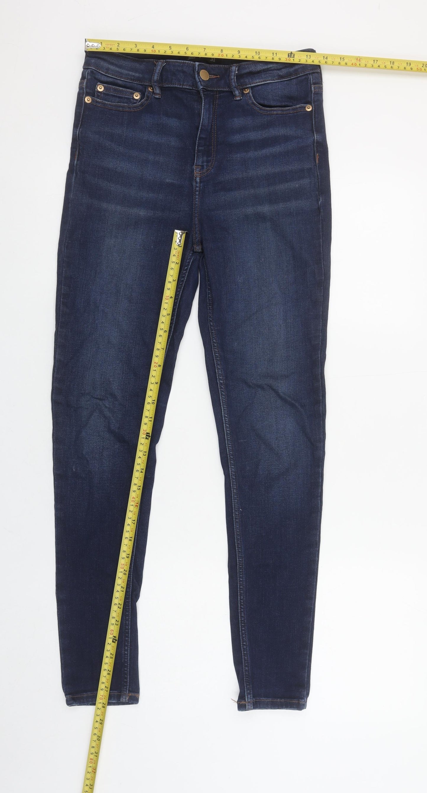 F&F Women's Blue Skinny Jeans Size 10 Regular Fit Denim