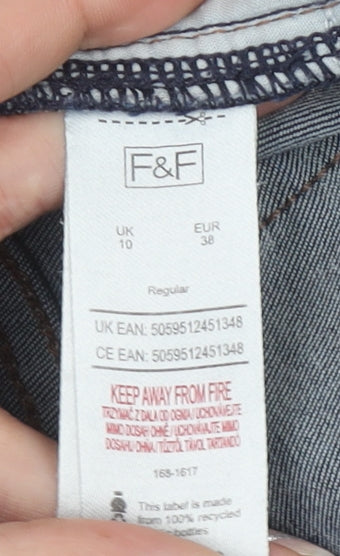 F&F Women's Blue Skinny Jeans Size 10 Regular Fit Denim