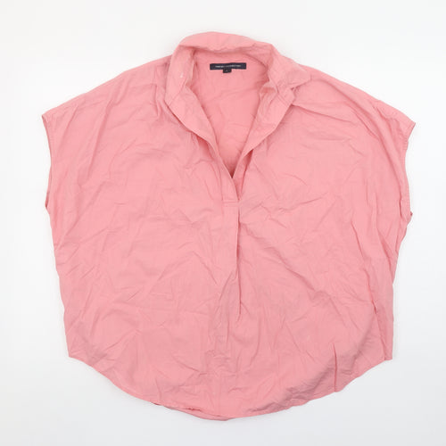 French Connection Womens Pink Collared Blouse Size S Casual Cotton Top