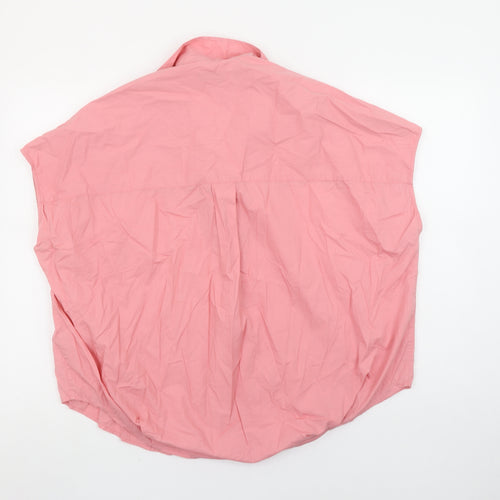 French Connection Womens Pink Collared Blouse Size S Casual Cotton Top
