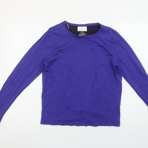 Savida Womens Blue Open Back Glitter Knit Cardigan Size 12