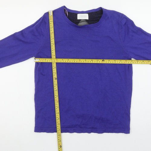 Savida Womens Blue Open Back Glitter Knit Cardigan Size 12