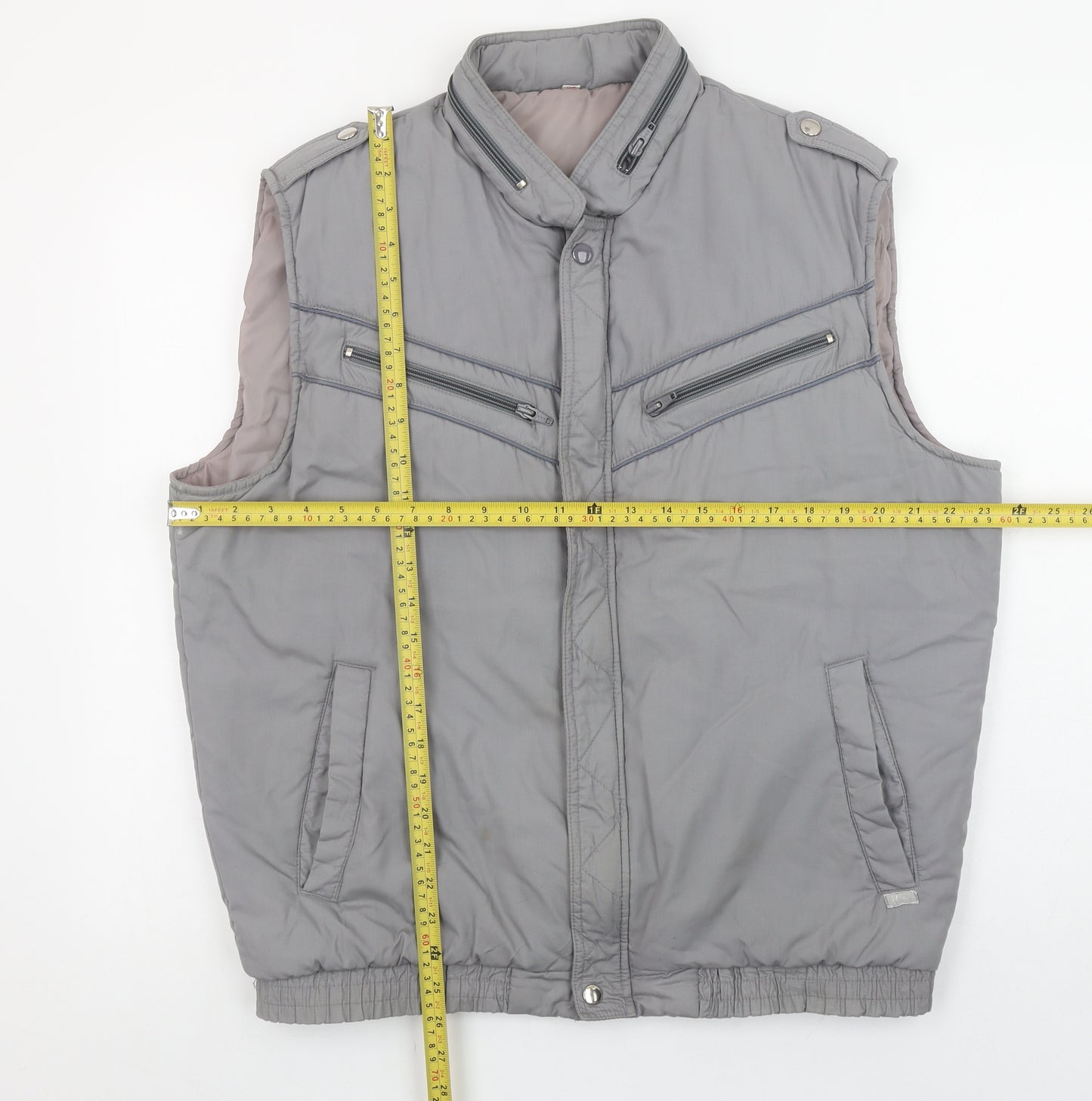 Nico Men’s Grey Padded Bodywarmer Waistcoat Size 44 Regular Fit