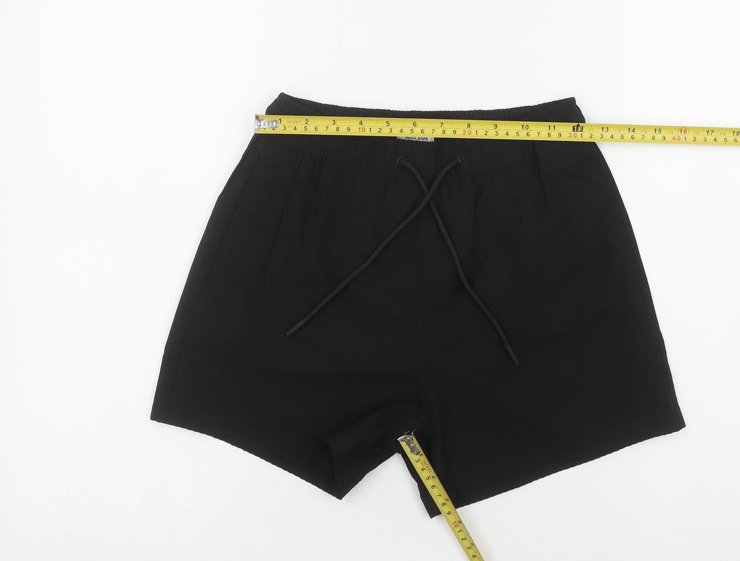 River Island Women Black 2XS Bermuda Poolside Drawstring Shorts