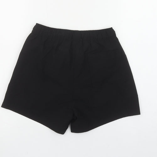 River Island Women Black 2XS Bermuda Poolside Drawstring Shorts