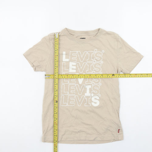 Levi's Boys Beige Logo T-Shirt 10 Years Short Sleeve Organic Cotton