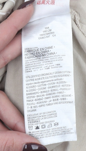 Levi's Boys Beige Logo T-Shirt 10 Years Short Sleeve Organic Cotton