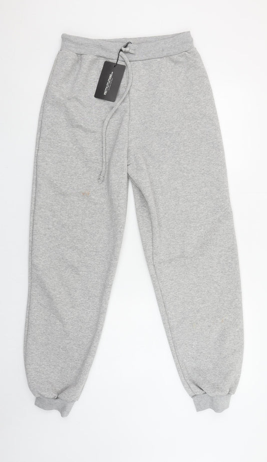 PrettyLittleThing Women Grey Size 12 Cuffed Sweatpants