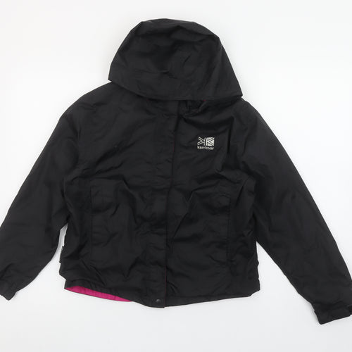 Karrimor Girls Black Waterproof Hooded Rain Coat Jacket 9-10 Years